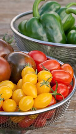 Grape Tomatoes and Green Peppers