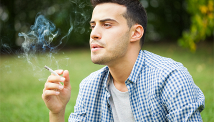 Man smoking a cigarette