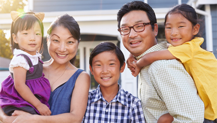 family smiling together