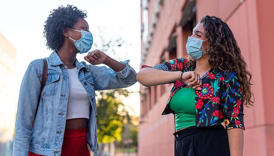 women in masks