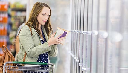 person reading food labels